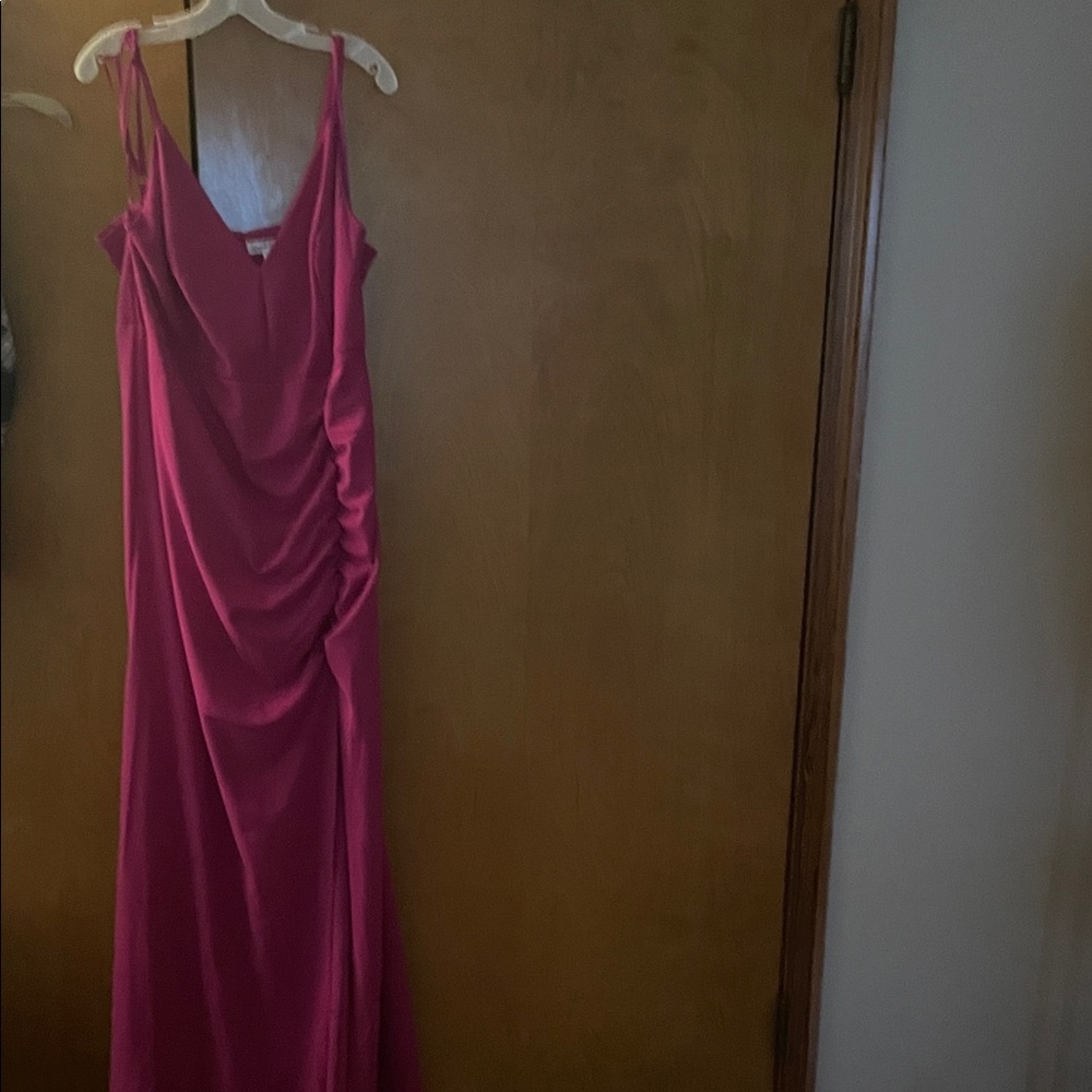 Emerald Sundae Strapless Fuchsia Dress